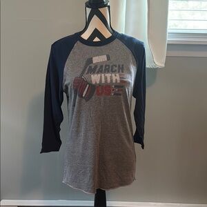 HOMAGE Columbus Blue Jackets “March With Us” 3/4 Length Sleeve Graphic Tee